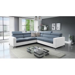 Arco IV corner sofa with sleeping function, Velvet fabric, Mono 239 + Eco-leather - elegance and functionality