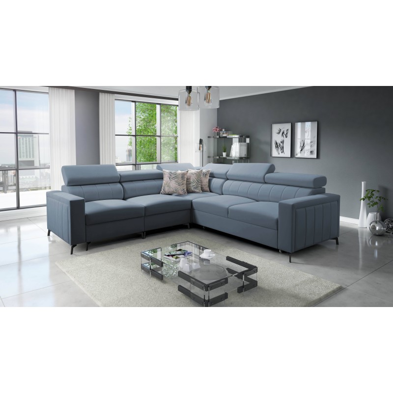 Arco IV Corner Sofa with Sleeping Function, Velvet Fabric, Mono 239 - Elegance and Functionality Arco IV Corner Sofa with Sleeping Function, Velvet Fabric, Mono 239 - Elegance and Functionality