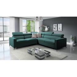 Arco IV Corner Sofa with Sleeping Function, Velvet Fabric, Mono 238 - Elegance and Functionality