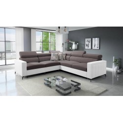 Arco IV corner sofa with sleeping function, Velvet fabric, Mono 234 + Eco-leather - elegance and functionality