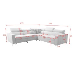 Arco IV Corner Sofa with Sleeping Function, Velvet Fabric, Mono 234 - Elegance and Functionality Arco IV Corner Sofa with Sleeping Function, Velvet Fabric, Mono 234 - Elegance and Functionality