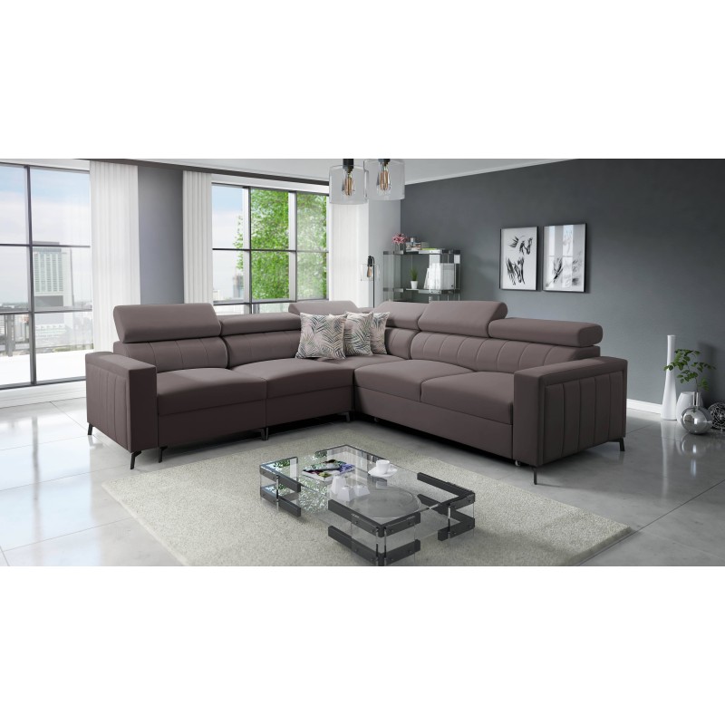 Arco IV Corner Sofa with Sleeping Function, Velvet Fabric, Mono 234 - Elegance and Functionality Arco IV Corner Sofa with Sleeping Function, Velvet Fabric, Mono 234 - Elegance and Functionality