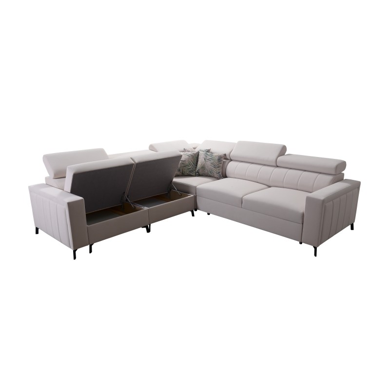Arco IV Corner Sofa with Sleeping Function, Velvet Fabric, Mono 231 - Elegance and Functionality Arco IV Corner Sofa with Sleeping Function, Velvet Fabric, Mono 231 - Elegance and Functionality