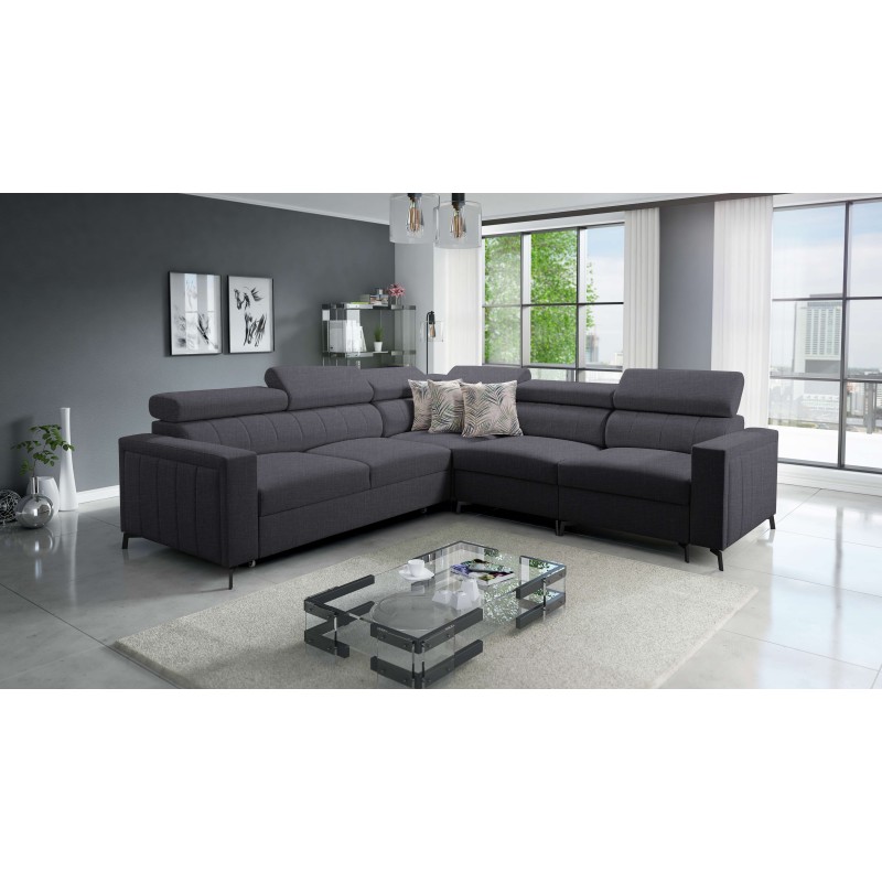 Arco IV Corner Sofa with Sleeping Function, Plecionka Fabric, Sawana 96 - Elegance and Functionality Arco IV Corner Sofa with Sleeping Function, Plecionka Fabric, Sawana 96 - Elegance and Functionality