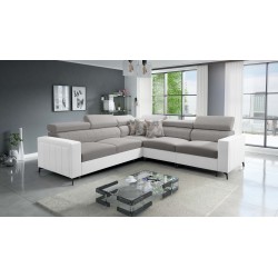 Arco IV Corner Sofa with Sleeping Function, Weave Fabric, Sawana 11 + Eco-leather - Elegance and Functionality