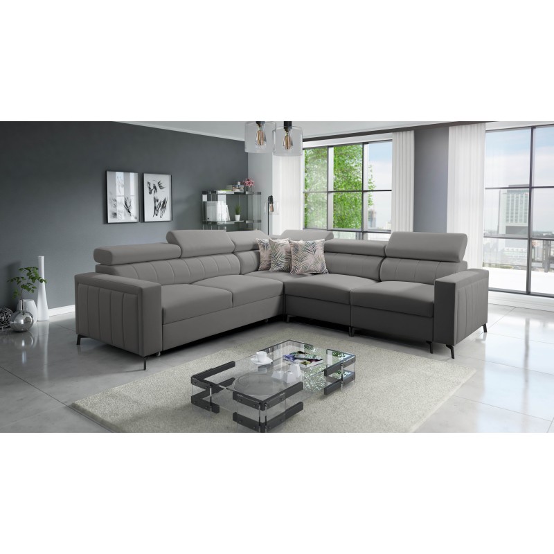 Arco IV corner sofa with sleeping function, Velvet fabric, Mono 246 - elegance and functionality Arco IV corner sofa with sleeping function, Velvet fabric, Mono 246 - elegance and functionality