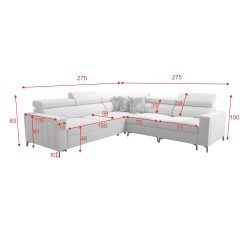 Narożnik Arco IV z funkcją spania, regulowane zagłówki tkanina Mono 244 + Ecoskóra Narożnik Arco IV z funkcją spania, regulowane zagłówki tkanina Mono 244 + Ecoskóra
