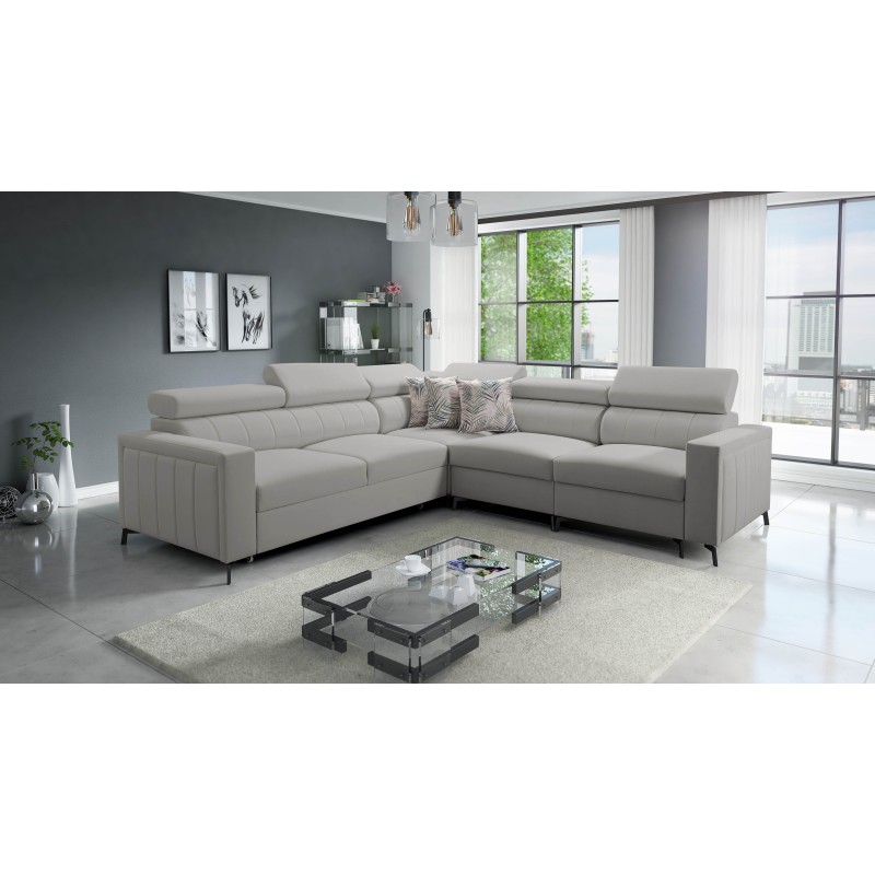 Arco IV corner sofa with sleeping function, Velvet fabric, Mono 244 - elegance and functionality Arco IV corner sofa with sleeping function, Velvet fabric, Mono 244 - elegance and functionality
