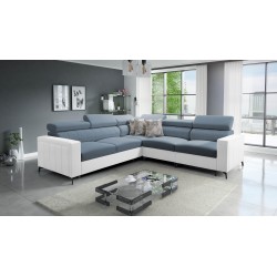 Arco IV corner sofa with sleeping function, Velvet fabric, Mono 239 + Eco-leather - elegance and functionality