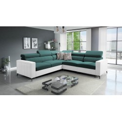Arco IV Corner Sofa with Sleeping Function, Velvet Fabric, Mono 238 + Eco-leather - Elegance and Functionality
