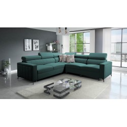 Arco IV Corner Sofa with Sleeping Function, Velvet Fabric, Mono 238 - Elegance and Functionality
