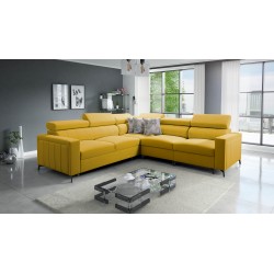 Arco IV Corner Sofa with Sleeping Function, Velvet Fabric, Mono 236 - Elegance and Functionality