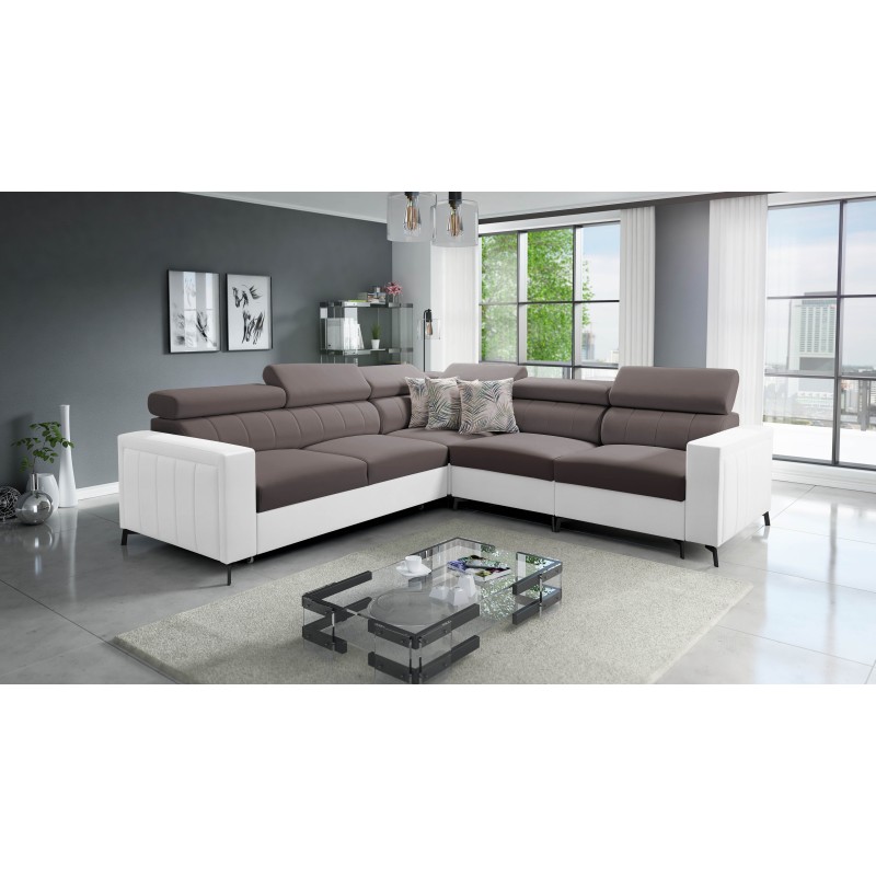 Arco IV corner sofa with sleeping function, Velvet fabric, Mono 234 + Eco-leather - elegance and functionality Arco IV corner sofa with sleeping function, Velvet fabric, Mono 234 + Eco-leather - elegance and functionality