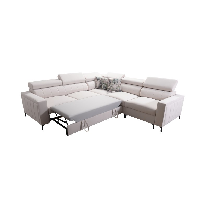 Arco IV Corner Sofa with Sleeping Function, Velvet Fabric, Mono 234 - Elegance and Functionality Arco IV Corner Sofa with Sleeping Function, Velvet Fabric, Mono 234 - Elegance and Functionality