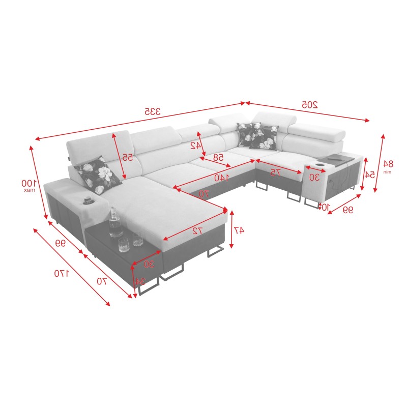 Prestige IV mini U-shaped corner sofa with sleeping function - a perfect combination of style and functionality Prestige IV mini U-shaped corner sofa with sleeping function - a perfect combination of style and functionality