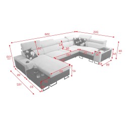 Narożnik w kształcie U Prestige IV maxi z funkcją spania i portem usb tkanina Freya 210.24 + Tauro 8207 Narożnik w kształcie U Prestige IV maxi z funkcją spania i portem usb tkanina Freya 210.24 + Tauro 8207