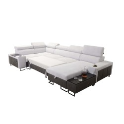 Narożnik w kształcie U Prestige IV maxi z funkcją spania i portem usb tkanina Freya 210.24 + Tauro 8207 Narożnik w kształcie U Prestige IV maxi z funkcją spania i portem usb tkanina Freya 210.24 + Tauro 8207