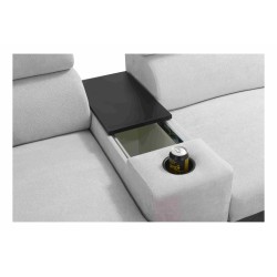 Narożnik w kształcie U Prestige V z funkcją spania i portem usb tkanina Freya 210.02 + Tauro 8202 Narożnik w kształcie U Prestige V z funkcją spania i portem usb tkanina Freya 210.02 + Tauro 8202
