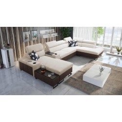 U-Shaped Prestige V Sectional Sofa with Sleeping Function and USB Port | High-Quality Furniture