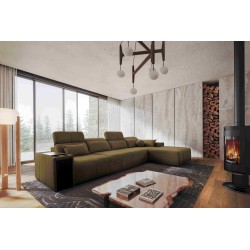 Elegant Milano XII Corner Sofa with Sleeping Function - Woven Fabric, Verita 28