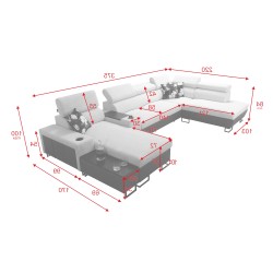U-Shaped Prestige V Sectional Sofa with Sleeping Function and USB Port | High-Quality Furniture U-Shaped Prestige V Sectional Sofa with Sleeping Function and USB Port | High-Quality Furniture