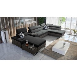 U-Shaped Prestige V Sectional Sofa with Sleeping Function and USB Port | High-Quality Furniture
