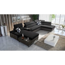 U-Shaped Prestige V Sectional Sofa with Sleeping Function and USB Port | High-Quality Furniture