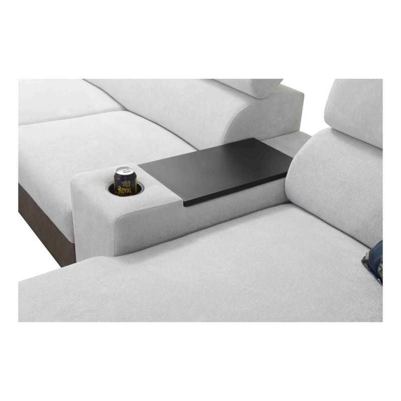 Narożnik w kształcie U Prestige V z funkcją spania i portem usb tkanina Freya 210.18 + Tauro 8207 Narożnik w kształcie U Prestige V z funkcją spania i portem usb tkanina Freya 210.18 + Tauro 8207