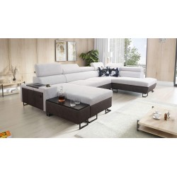 U-shaped Prestige VI sectional sofa with a sleeping function, Soft to the touch, Freya 210.18 + Tauro 8207, USB port - Luxury in