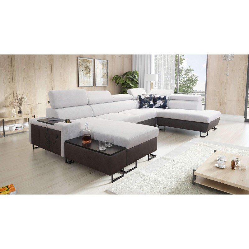 U-shaped Prestige VI sectional sofa with a sleeping function, Soft to the touch, Freya 210.18 + Tauro 8207, USB port - Luxury in U-shaped Prestige VI sectional sofa with a sleeping function, Soft to the touch, Freya 210.18 + Tauro 8207, USB port - Luxury in