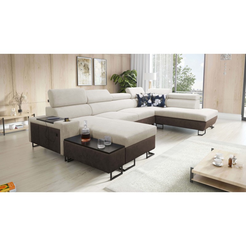 U-shaped corner sofa Prestige VI with a sleeping function, Soft to the touch, Freya 210.02 + Tauro 8202, USB port - Luxury in yo U-shaped corner sofa Prestige VI with a sleeping function, Soft to the touch, Freya 210.02 + Tauro 8202, USB port - Luxury in yo