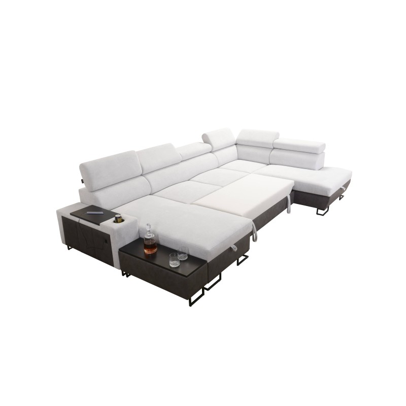 U-Shaped Corner Sofa Prestige VI with Sleeping Function, Soft to Touch, Freya 210.11 + Tauro 8207, USB Port - Luxury in Your Liv U-Shaped Corner Sofa Prestige VI with Sleeping Function, Soft to Touch, Freya 210.11 + Tauro 8207, USB Port - Luxury in Your Liv