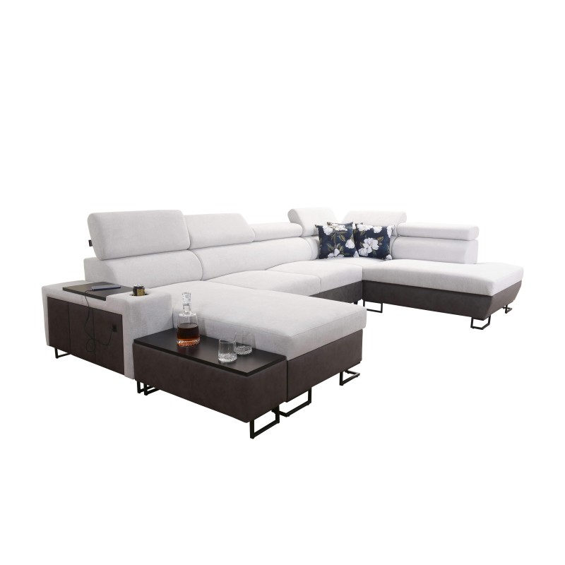 U-Shaped Corner Sofa Prestige VI with Sleeping Function, Soft to Touch, Freya 210.11 + Tauro 8207, USB Port - Luxury in Your Liv U-Shaped Corner Sofa Prestige VI with Sleeping Function, Soft to Touch, Freya 210.11 + Tauro 8207, USB Port - Luxury in Your Liv