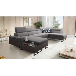 U-shaped Prestige VI corner sofa with a sleeping function, Soft to the touch, Freya 210.23 + Tauro 8207, USB port - Luxury in yo
