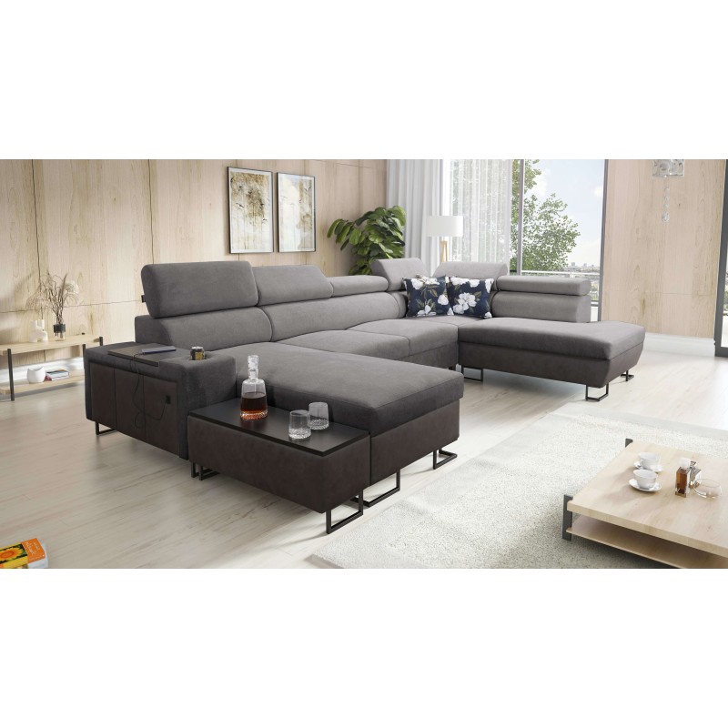 U-shaped Prestige VI corner sofa with a sleeping function, Soft to the touch, Freya 210.23 + Tauro 8207, USB port - Luxury in yo U-shaped Prestige VI corner sofa with a sleeping function, Soft to the touch, Freya 210.23 + Tauro 8207, USB port - Luxury in yo
