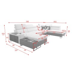 U-shaped Prestige VI corner sofa with a sleeping function, Soft to the touch, Freya 210.23 + Tauro 8207, USB port - Luxury in yo U-shaped Prestige VI corner sofa with a sleeping function, Soft to the touch, Freya 210.23 + Tauro 8207, USB port - Luxury in yo