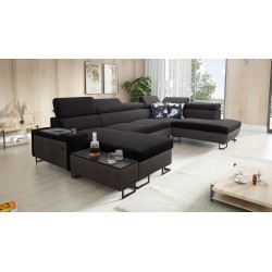 U-shaped Prestige VI sectional sofa with sleeping function, Soft to the touch, Freya 210.25 + Tauro 8207, USB port - Luxury in Y