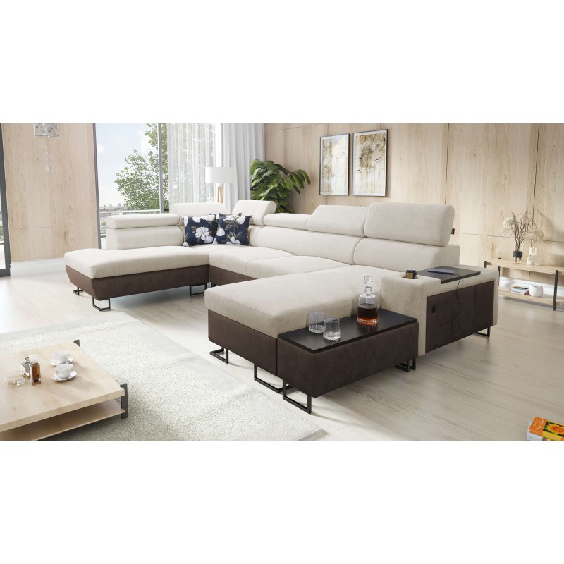 U-shaped corner sofa Prestige VI with a sleeping function, Soft to the touch, Freya 210.02 + Tauro 8202, USB port - Luxury in yo U-shaped corner sofa Prestige VI with a sleeping function, Soft to the touch, Freya 210.02 + Tauro 8202, USB port - Luxury in yo