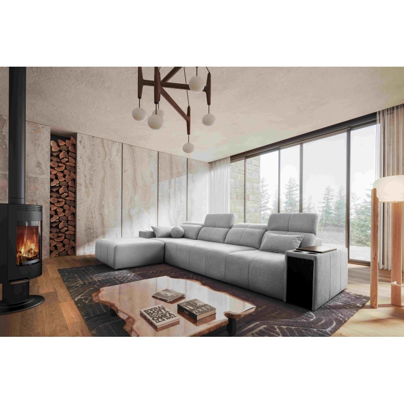 Elegant Milano XII Corner Sofa with Sleeping Function - Woven Fabric, Verita 80 Elegant Milano XII Corner Sofa with Sleeping Function - Woven Fabric, Verita 80