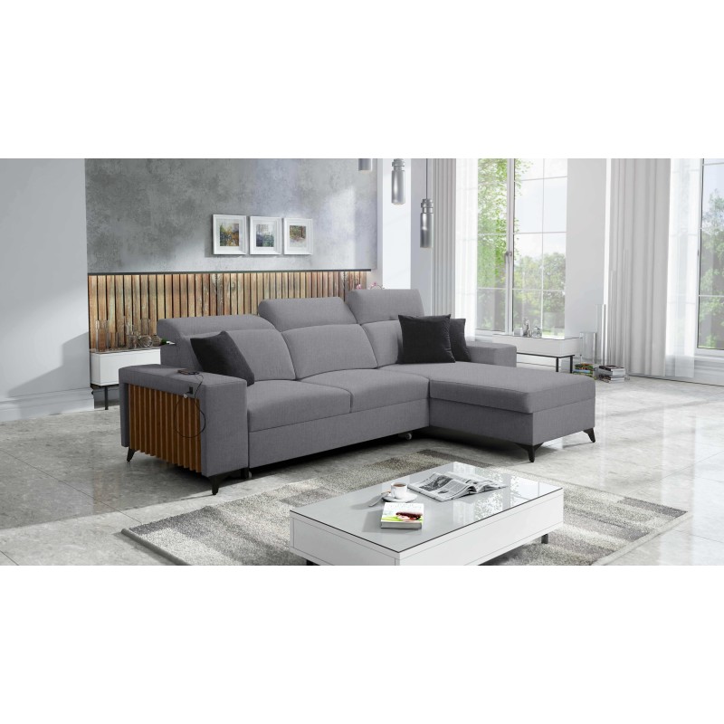 Alto I corner sofa with a sleeping function and adjustable headrests in Plecionka fabric, Sawana 21 | Your Ideal Furniture Alto I corner sofa with a sleeping function and adjustable headrests in Plecionka fabric, Sawana 21 | Your Ideal Furniture