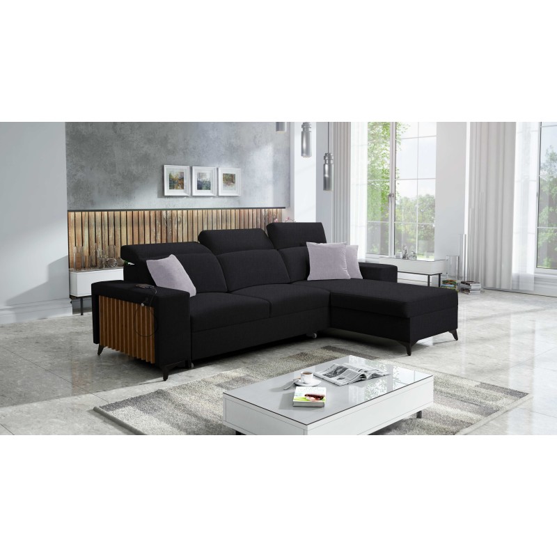 Alto I corner sofa with a sleeping function and adjustable headrests in Plecionka fabric, Sawana 14 | Your Ideal Furniture Alto I corner sofa with a sleeping function and adjustable headrests in Plecionka fabric, Sawana 14 | Your Ideal Furniture