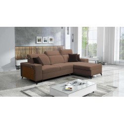 Alto I Corner Sofa with Sleeping Function and Adjustable Headrests in Plecionka Fabric, Sawana 25 | Your Ideal Furniture