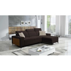 Alto I Corner Sofa with Sleeping Function and Adjustable Headrests in Plecionka Fabric, Sawana 26 | Your Perfect Furniture