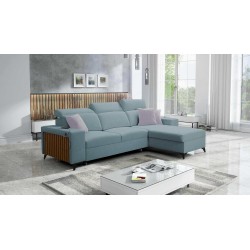 Alto I Corner Sofa with Sleeping Function and Adjustable Headrests in Plecionka Fabric, Sawana 72 | Your Ideal Furniture