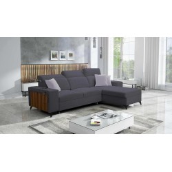Alto I Corner Sofa with Sleeping Function and Adjustable Headrests in Plecionka Fabric, Sawana 96 | Your Ideal Furniture