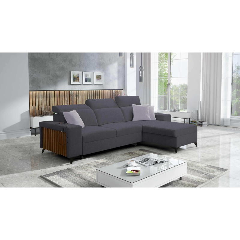 Alto I Corner Sofa with Sleeping Function and Adjustable Headrests in Plecionka Fabric, Sawana 96 | Your Ideal Furniture Alto I Corner Sofa with Sleeping Function and Adjustable Headrests in Plecionka Fabric, Sawana 96 | Your Ideal Furniture