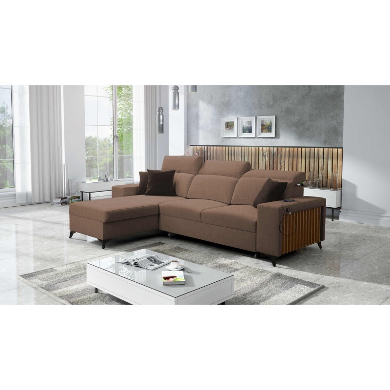Alto I Corner Sofa with Sleeping Function and Adjustable Headrests in Plecionka Fabric, Sawana 25 | Your Ideal Furniture Alto I Corner Sofa with Sleeping Function and Adjustable Headrests in Plecionka Fabric, Sawana 25 | Your Ideal Furniture