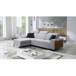 Alto I Corner Sofa with Sleeping Function and Adjustable Headrests in Plecionka Fabric, Sawana 84 | Your Ideal Furniture