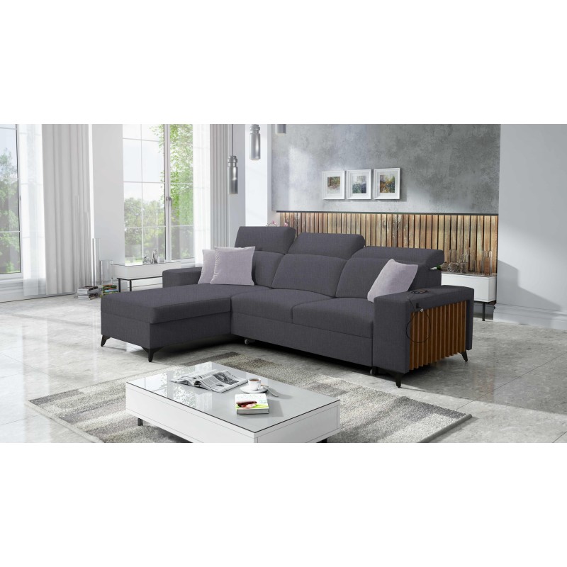 Alto I Corner Sofa with Sleeping Function and Adjustable Headrests in Plecionka Fabric, Sawana 96 | Your Ideal Furniture Alto I Corner Sofa with Sleeping Function and Adjustable Headrests in Plecionka Fabric, Sawana 96 | Your Ideal Furniture