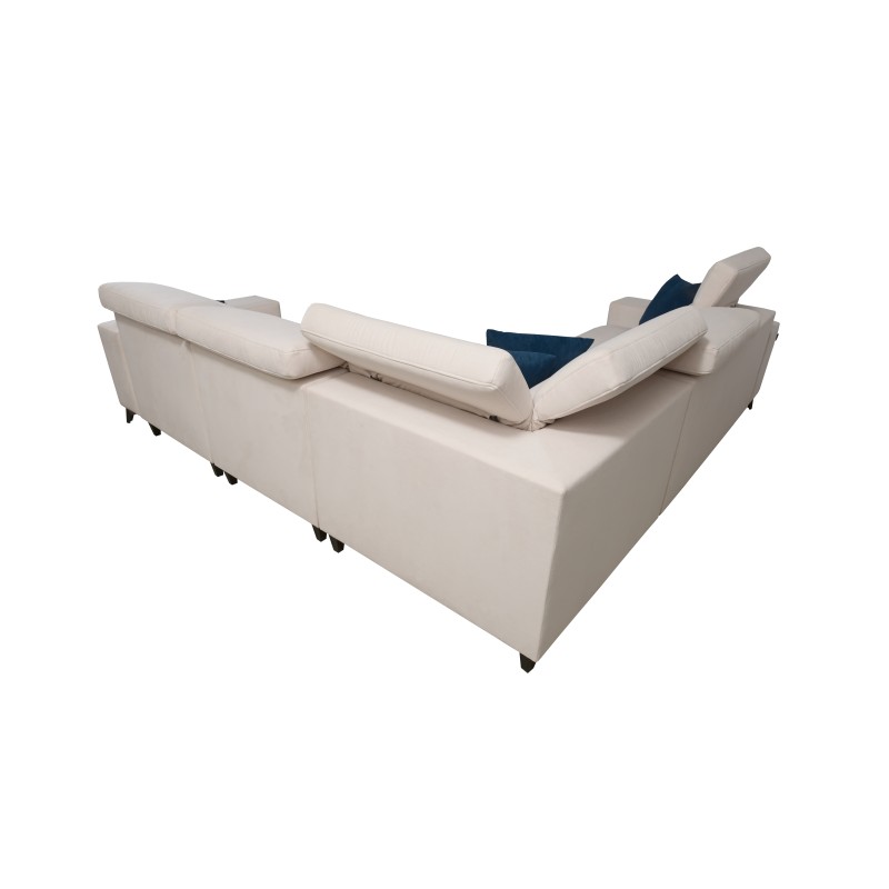 Ecksofa Alto III mit Lamellen, Schlaffunktion und verstellbaren Kopfstützen in Stoff Plecionka, Sawana 61 Ecksofa Alto III mit Lamellen, Schlaffunktion und verstellbaren Kopfstützen in Stoff Plecionka, Sawana 61